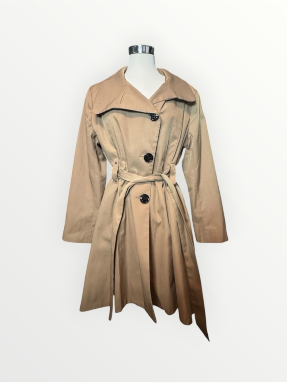 Steve Madden Women's Tan Tie-Waist Trench Coat